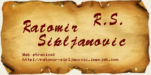 Ratomir Sipljanović vizit kartica
